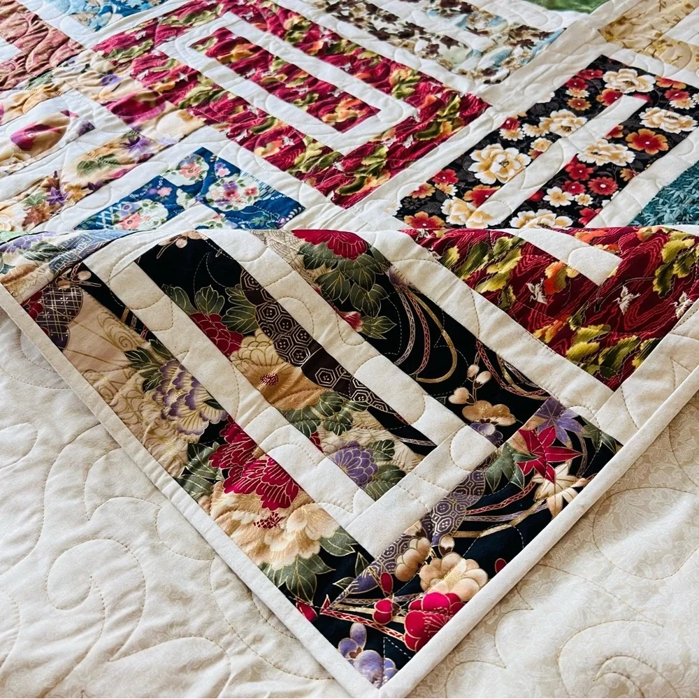 🌸 New Handmade Patchwork Quilt – 60” x 72” – 100% Cotton